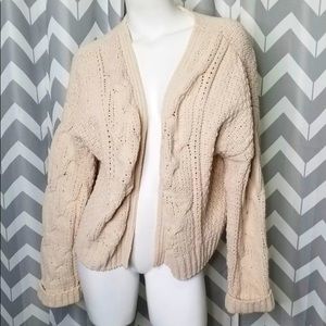Tan knit sweater cardigan